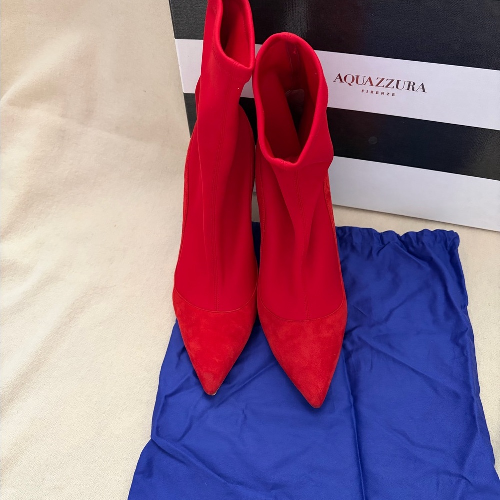 Aquazzura Vibrant Red Heeled Boot - Picture 3 of 5